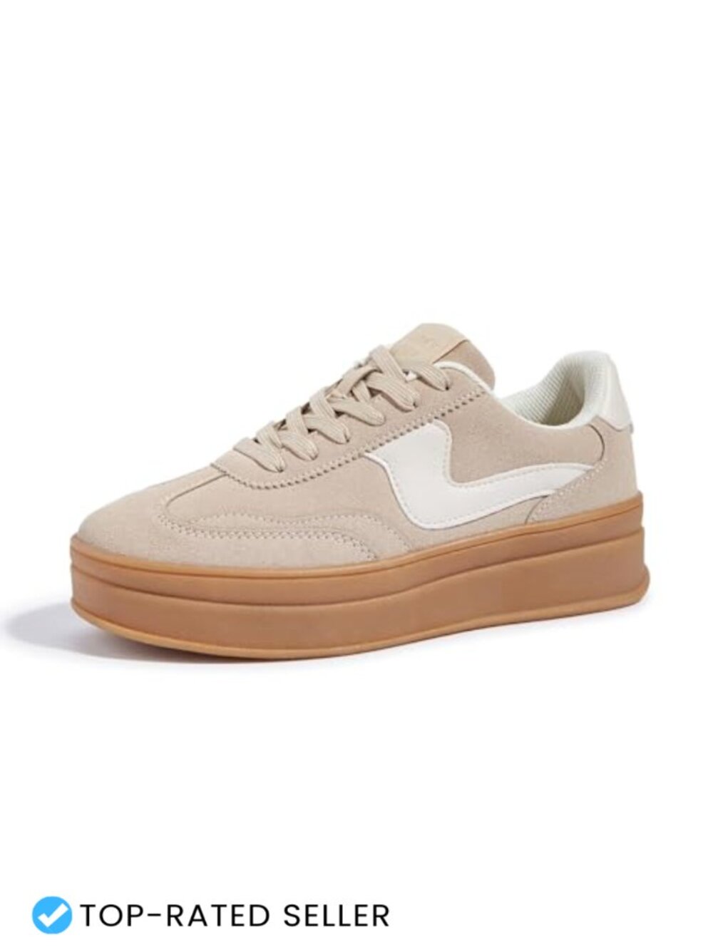Platform Fashion Sneakers Thick Sole Faux Leather Suede Walking Shoes